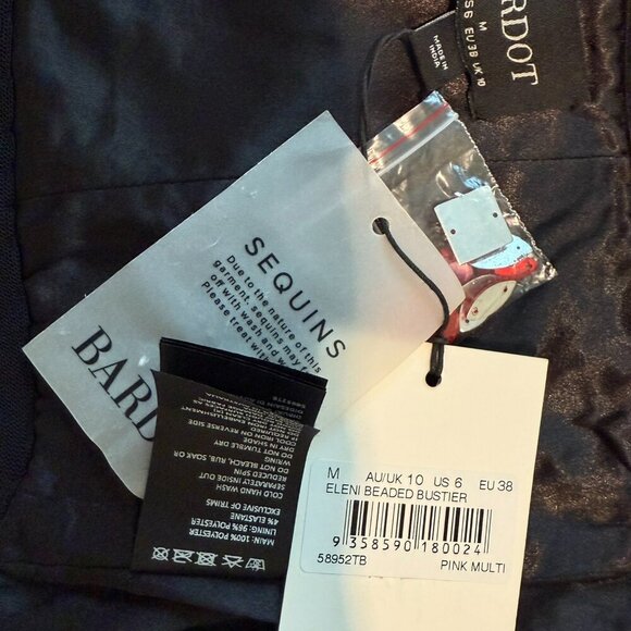 New NWT REVOLVE + Bardot ELENI BEADED BUSTIER Red and Black Size 6 Medium - Picture 9 of 11